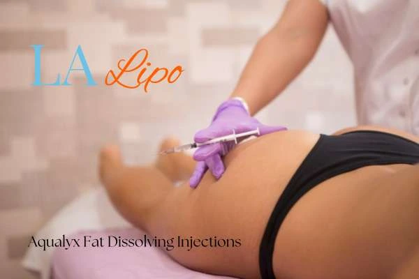 Woman having fat dissolving injections Kentish Town on thighs